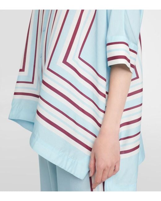 Jonathan Simkhai Blue Bowman Printed Oversized Shirt