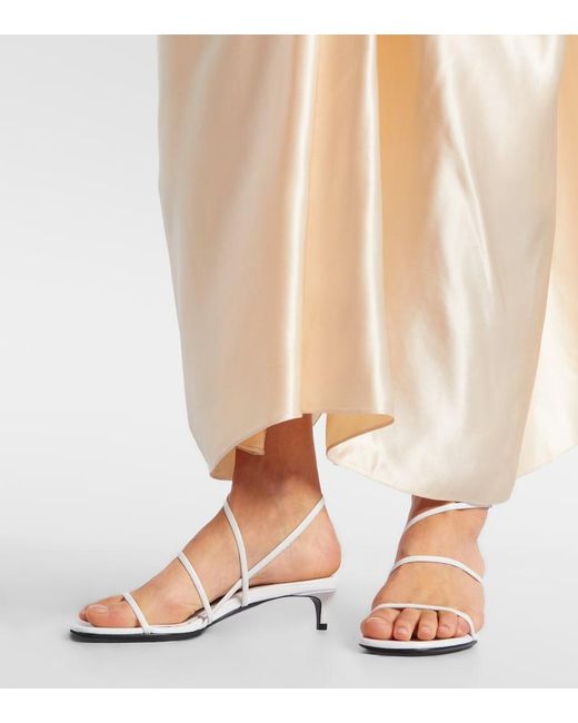 Khaite White Loop 35 Leather Sandals