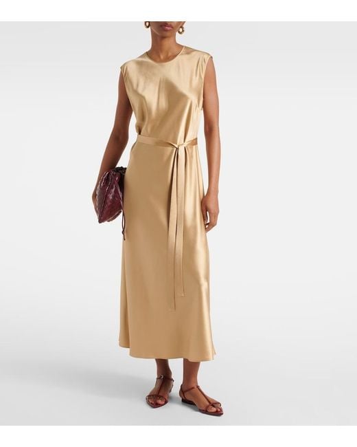 Robe Midi Garnier En Satin De Soie Joseph en coloris Natural