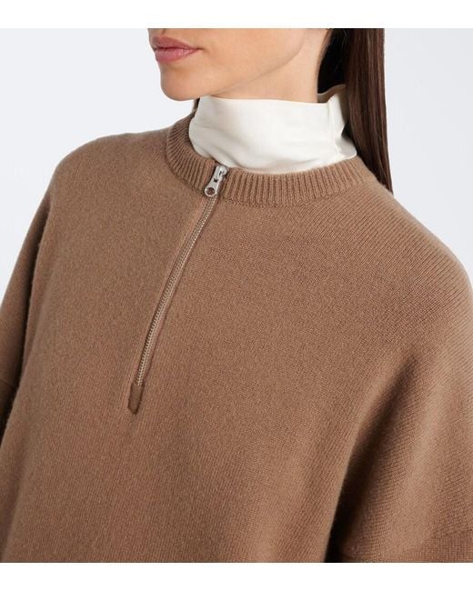 Extreme Cashmere Brown N°496 Like Cashmere-Blend Half-Zip Sweater