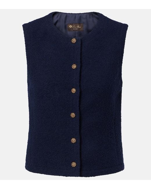 Loro Piana Blue Cashmere And Wool-Blend Vest