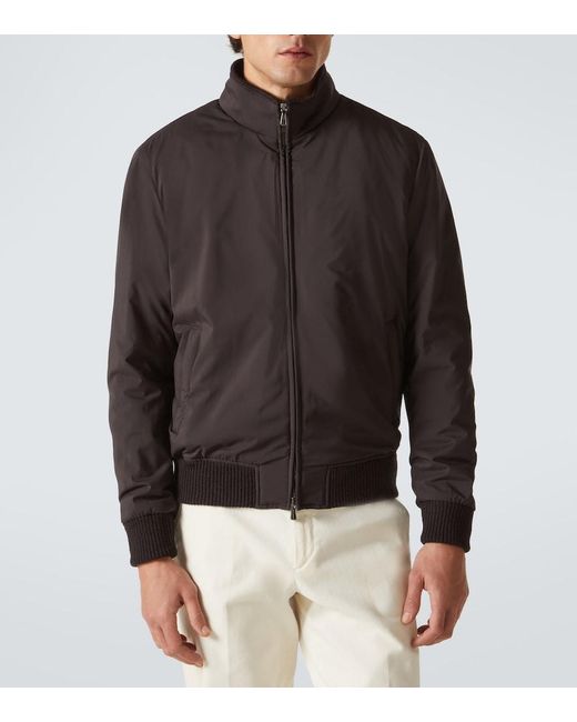 Thom Sweeney Gray Technical Bomber Jacket for men