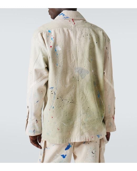 Greg Lauren Natural Painter Printed Cotton Jacket for men