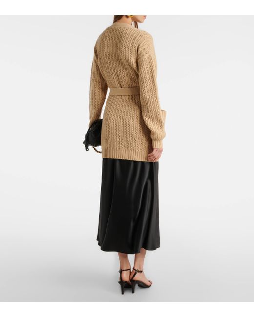 Max Mara Natural Balzac Wool And Cashmere Cardigan