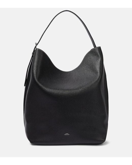 Totême  Black Belted Leather Tote Bag