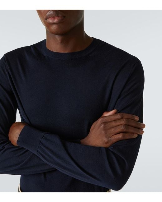 Zegna Blue High Performance Wool Sweater for men
