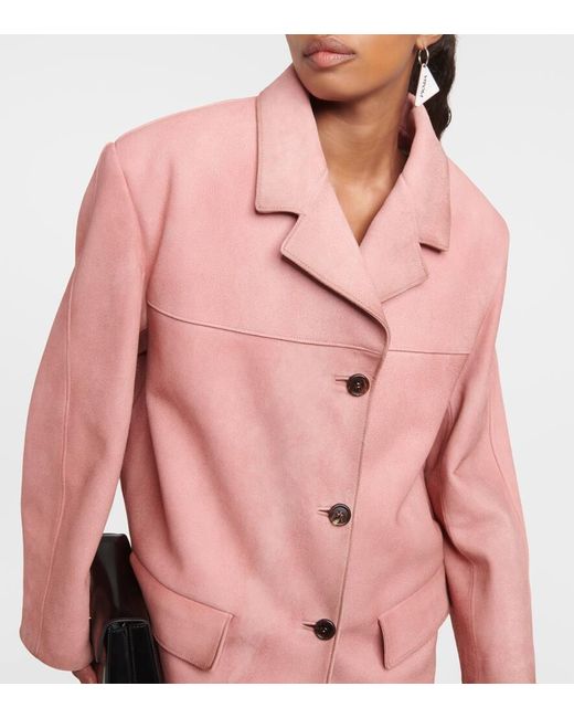 Prada Pink Suede Single-Breasted Jacket