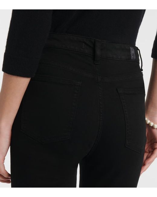 7 For All Mankind Black Aubrey High-Rise Skinny Jeans