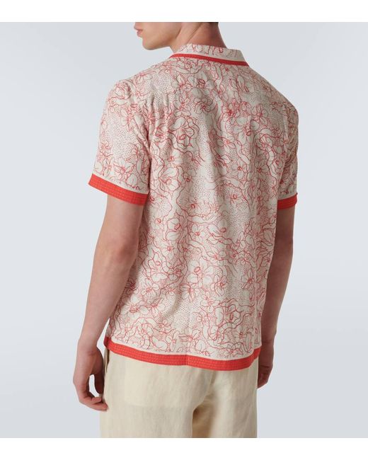 Orlebar Brown White Floral Shirt for men