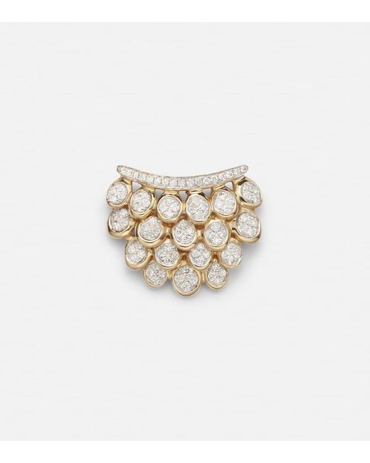 Rainbow K White Einzelner Ohrring Blossom Aus 14Kt Gelbgold Mit Diamanten
