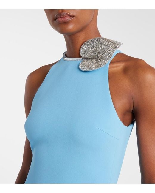 David Koma Blue Embellished Gown