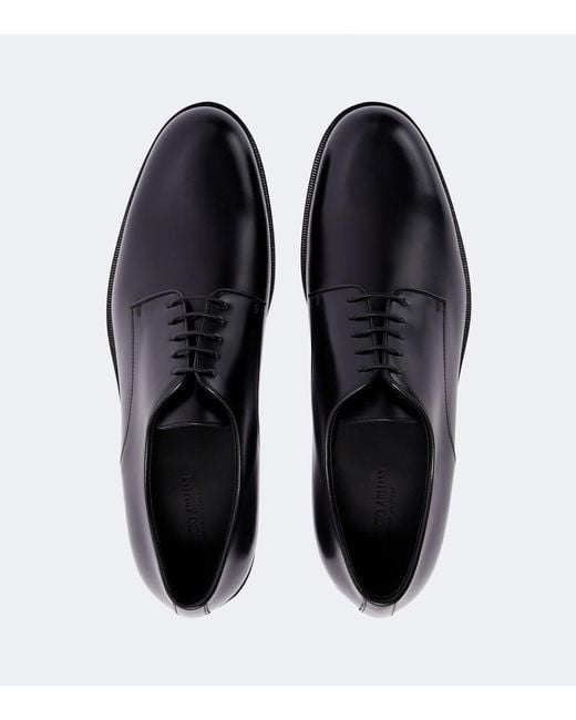 Giorgio Armani Black Leather Derby Shoes for men