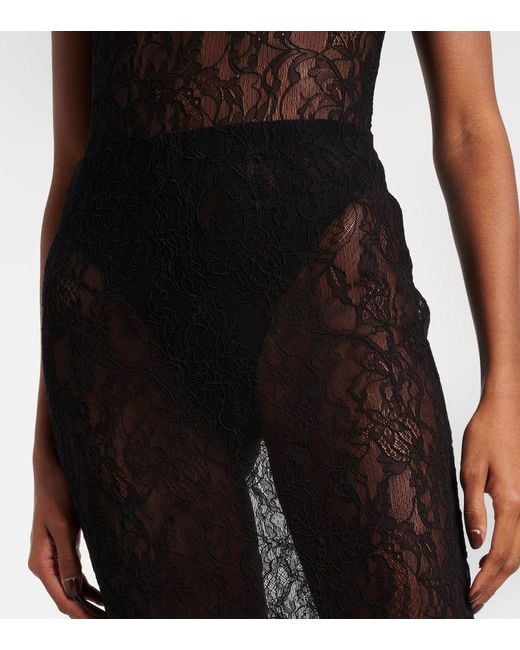 Wardrobe NYC Black Midirock Aus Spitze