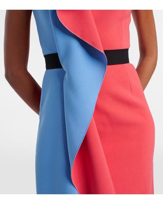 Roksanda Red Pembrook Draped Crepe Cocktail Dress