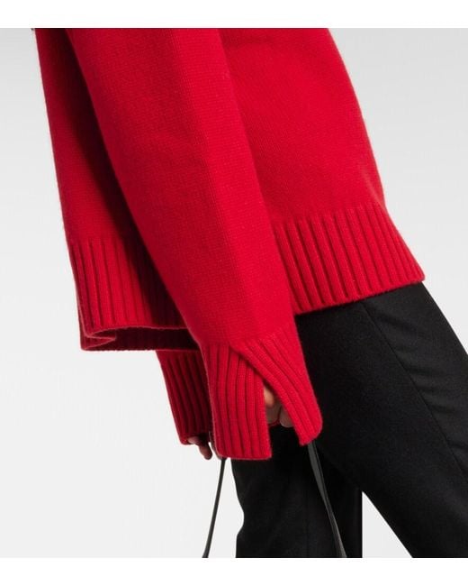 Loro Piana Red Parksville Cashmere Half-Zip Sweater