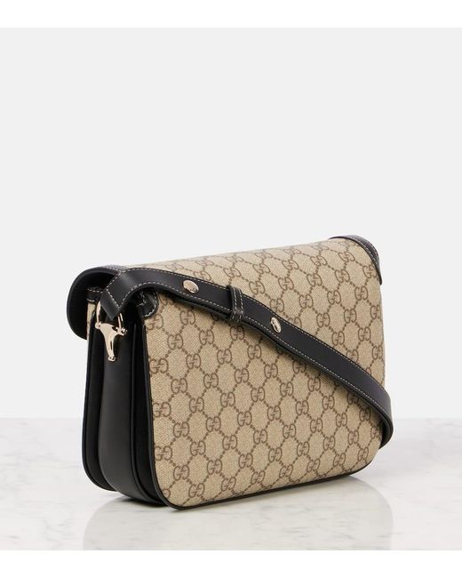 Gucci Natural Schultertasche Horsebit 1955 Medium