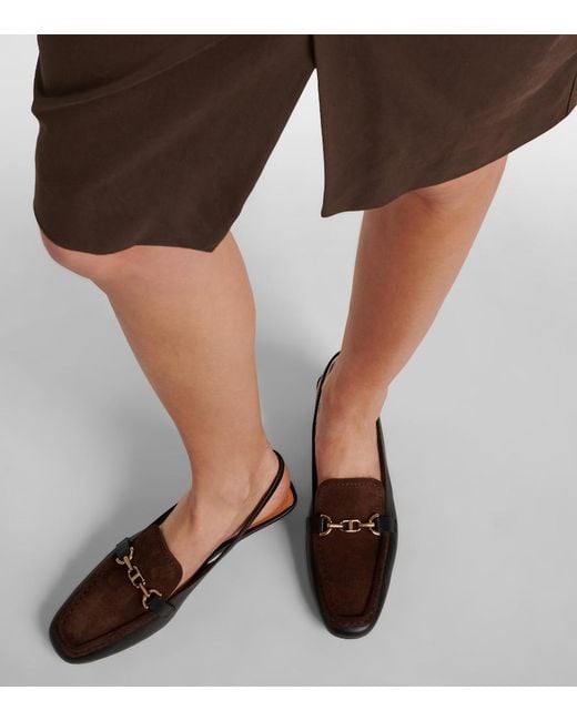 Tod's Brown 35 Leather Slingback Loafer Pumps