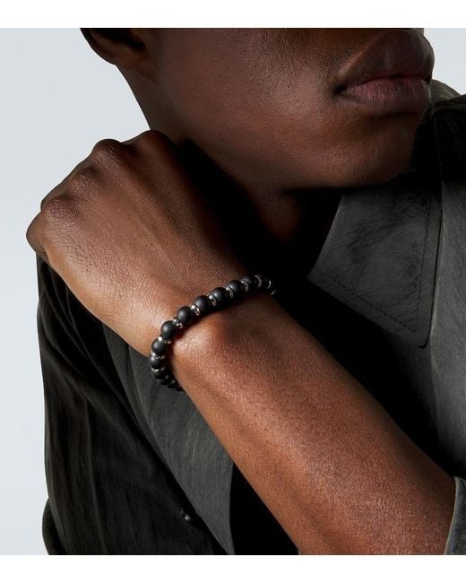David Yurman Metallic Spiritual Beads Sterling Bracelet With Onyx for men