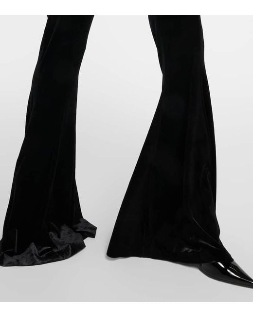 Jumpsuit flared in velluto di Norma Kamali in Black
