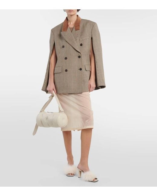 Maison Margiela Natural Pantoletten Mit Federn