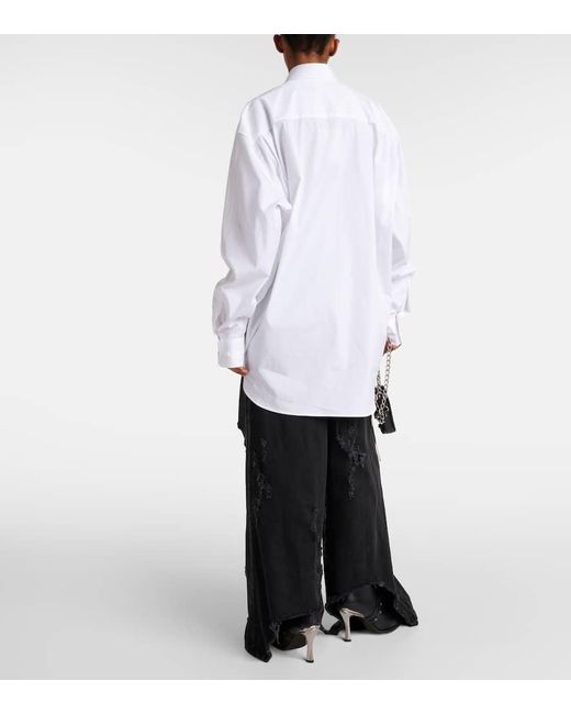 Vetements White Oversize-Hemd aus Baumwoll-Jersey