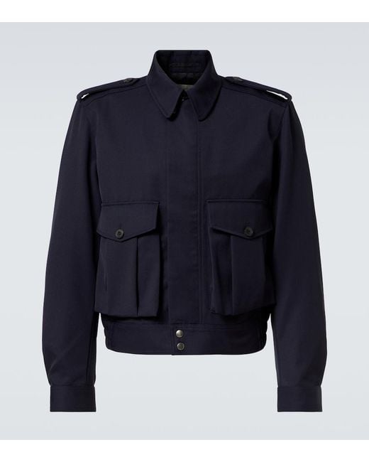 Dries Van Noten Blue Wool Gabardine Jacket for men