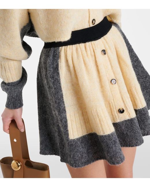 Minifalda de lana Loewe de color Natural