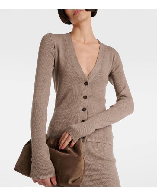 Brunello Cucinelli Natural Ribbed-knit Cardigan