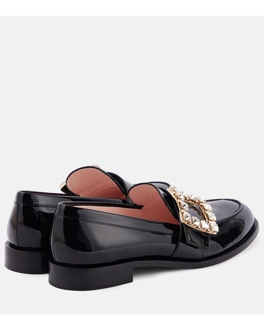 Roger Vivier Black Tres Vivier Patent Leather Loafers
