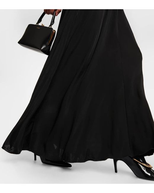 Vestido largo fruncido Jil Sander de color Black