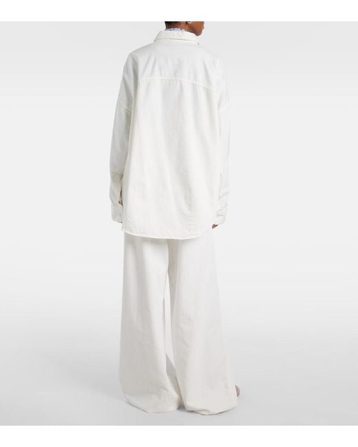 Dries Van Noten White Oversized Denim Shirt