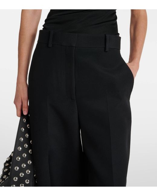 Khaite Black Bacall Low-rise Wide-leg Pants