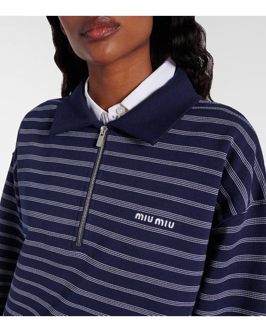 Miu Miu Blue Polopullover Aus Baumwolle