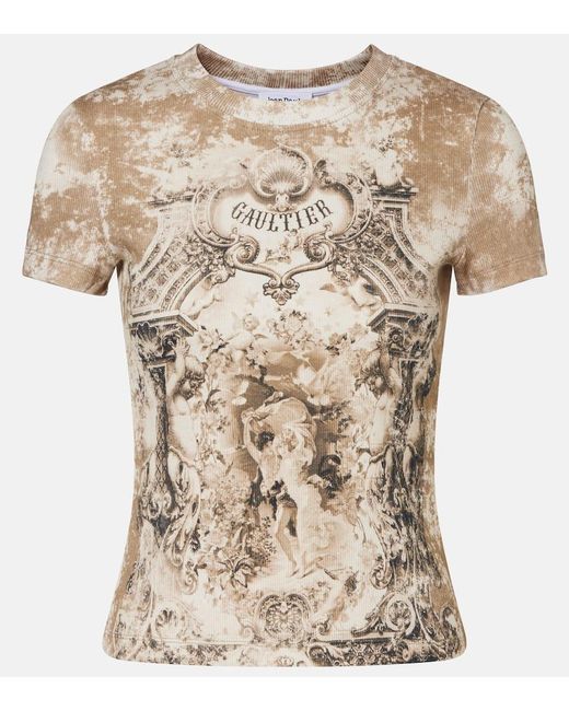 Camiseta Medaillon De Jersey En Mezcla De Algodon Jean Paul Gaultier de color Natural