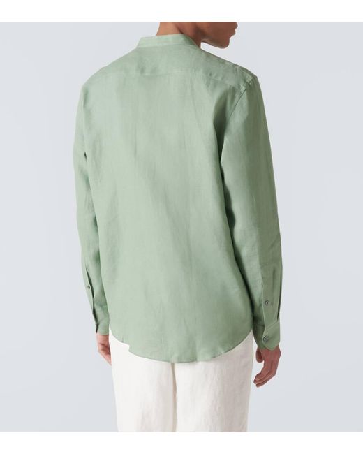 Camisa de lino Zegna de hombre de color Green