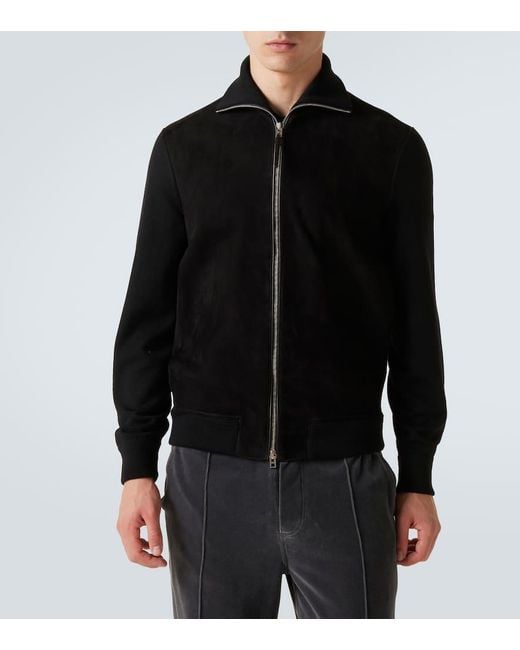 Tom Ford Jacke Aus Einem Wollgemisch Mit Veloursleder in Black für Herren