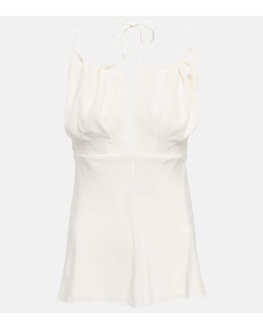 Top De Seda Fruncido Totême de color White