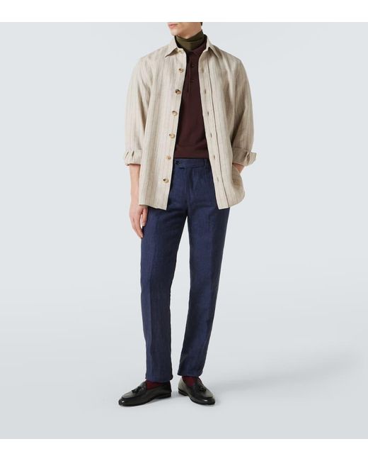 Rubinacci Hemdjacke Aus Leinen Und Wolle in Natural für Herren