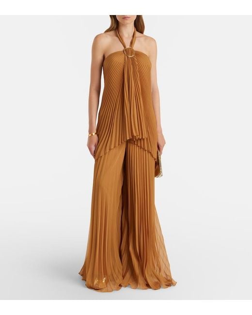 Max Mara Brown Valzer Pleated Top