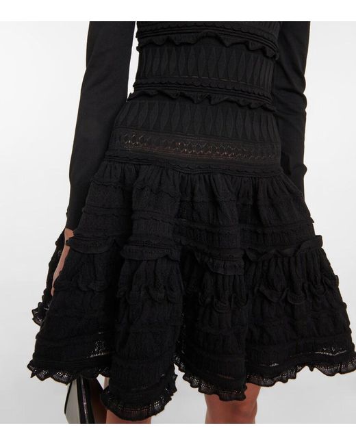 Alaïa Black Alaia Crinoline Wool Minidress