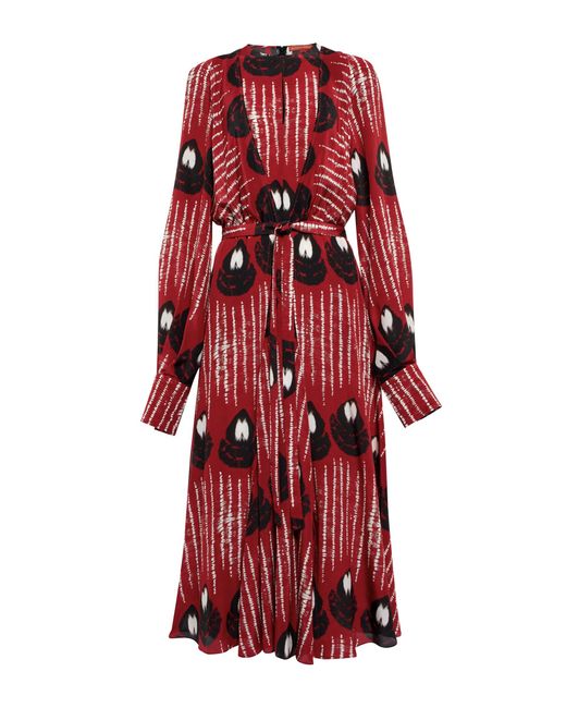 Altuzarra Red Peirene Printed Silk Maxi Dress