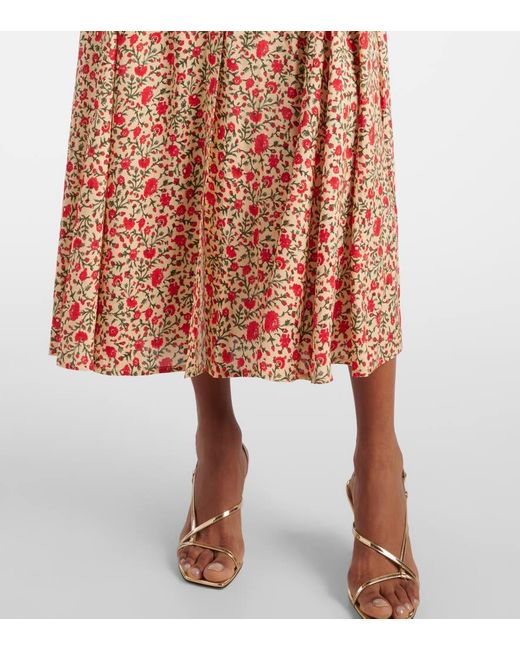 Abito Midi Bloom Con Stampa Floreale di Rixo in Pink