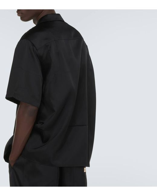 Camicia in duchesse con ricamo di Gucci in Black da Uomo