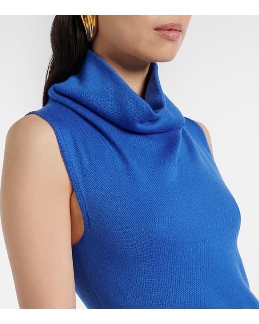 Tom Ford Blue Knitted Wool Maxi Dress