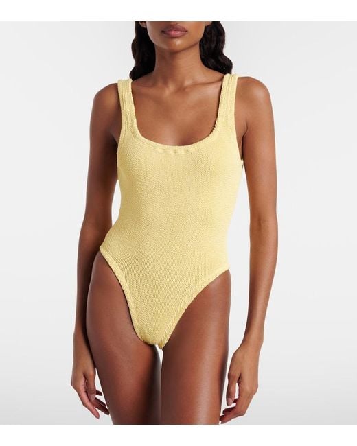 Hunza G Yellow Square Neck Swimsuit