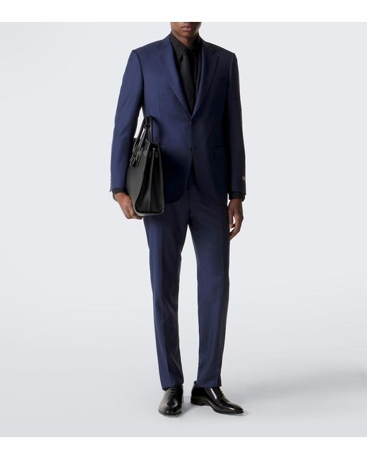 Canali Black Leather Oxford Shoes for men