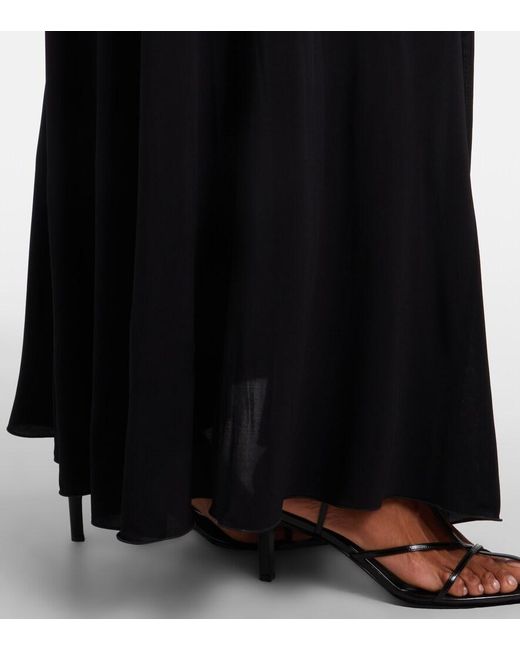 Sportmax Black Draped Maxi Dress