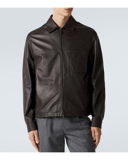 Tod's Black Leather Jacket for men