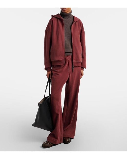 Brunello Cucinelli Red Cotton Jersey Sweatpants