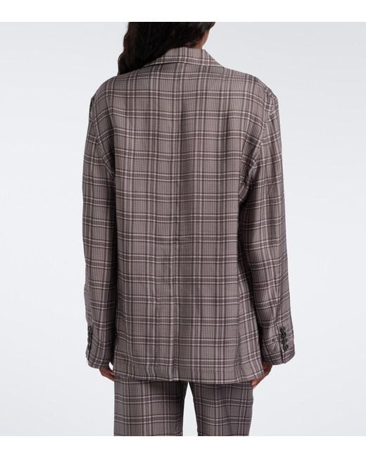Acne Brown Checked Blazer
